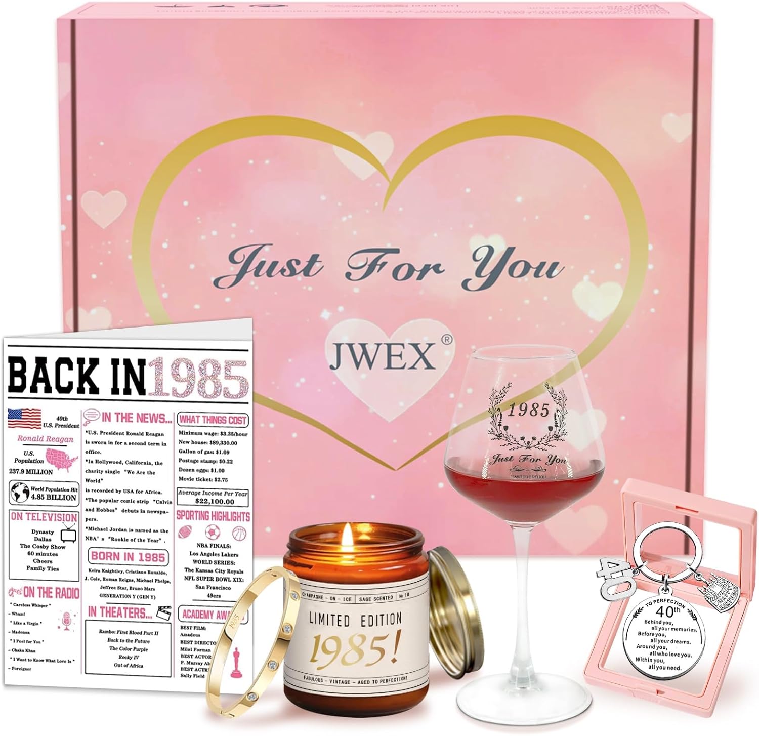 JWEX 40th Birthday Gifts Women, 40TH Birthday Gifts for Her, 40th Anniversary for Friends, Daughter, Sister Mom - Turning 40 Present
